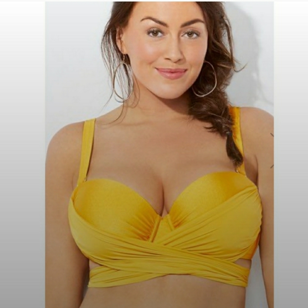 GabiFresh X Swimsuits For All Riptide Bikini Top Turquoise 24D/DD